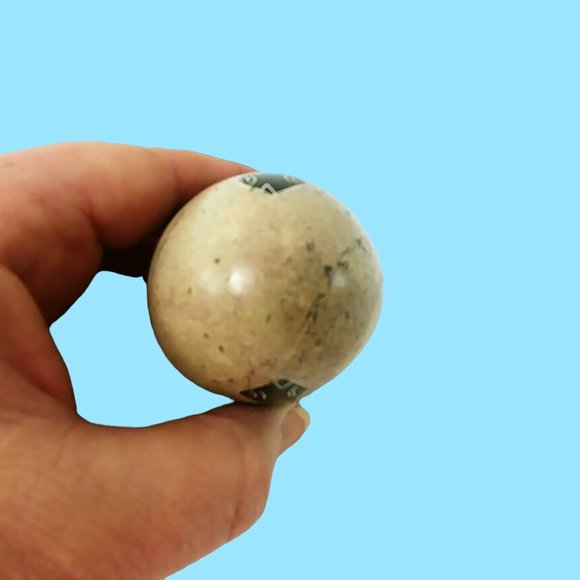 Marble Egg Sea Turtle Artisan Etched Design Polished 3" - Picture 3 of 6